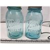 Image 3 : Canning jar handler and two vintage blue glass jars