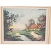 Image 2 : Framed glass painting of a cottage - 15"x12"