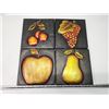 Image 1 : 4 Metal fruit wall décor - ea. 10"x10"