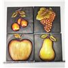 Image 3 : 4 Metal fruit wall décor - ea. 10"x10"