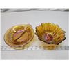 Image 1 : 2 Amber carnival glass bowls