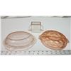Image 3 : Pink depression glass dishware's - sugar dish, serving dishes, etc.