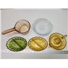 Image 2 : Colored glass dishware's - Lemon juicer, pie plate, etc.