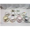 Image 1 : 10 pairs of fine China, assorted teacups & saucers - Royal Osborne, Phoenix, Crafton, etc.