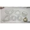 Image 1 : Assorted clear glass dishware's - bowls, ashtray, etc.