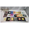 Image 1 : Collection of small 45rpm vinyl records, w/ stand