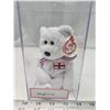 Image 1 : 2001 "England" collectible bear, ty beanie baby - in clear case, like new