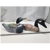 Image 3 : 2 Wooden painted duck & goose figurines
