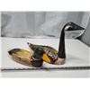 Image 1 : 2 Wooden painted duck & goose figurines
