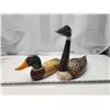Image 3 : 2 Wooden painted duck & goose figurines
