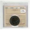 Image 1 : 1900 ICCS graded, Canadian large cent coin - EF45
