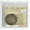 Image 1 : 1937 ICCS graded, Canadian silver 50 cent coin - MS63