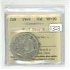 Image 1 : 1949 ICCS graded, Canadian silver 50 cent coin - VF30