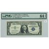 Image 1 : 1957B PMG graded, USA silver certificate 1 dollar bill - Granahan/Dillon - *39381692B - UNC 64