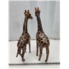 Image 4 : 2 Giraffe figurines - Feels like pleather - 18" & 19"H