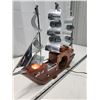 Image 8 : Vintage wooden sail ship clock and lamp - lights work, clock semi works - 20"x16"H