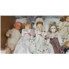 Image 2 : Box of assorted dolls - some porcelain, some antique