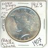 Image 1 : 1923 USA silver peace dollar