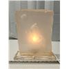 Image 1 : Lighted glass wolf lamp - 13"H