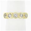 Image 1 : NEW Custom Made 18K Yellow Gold 1.21 ctw Bezel Diamond 5 Stone Wedding Band Ring