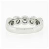Image 7 : NEW Custom Made Platinum 1.19 ctw Bezel Diamond 5 Stone Classic Wedding Band Rin