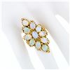 Image 3 : Vintage 14k Yellow Gold Oval Cabochon Opal Large Open Beaded Work Cocktail Ring