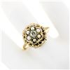 Image 3 : Vintage 14k Yellow Gold .21 ctw European Diamond & Pearl Cluster Open Tiered Rin