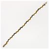 Image 7 : Solid 18K TT Gold 1.40 ctw Fine Round Brilliant Diamond Wavy Link Tennis Bracele