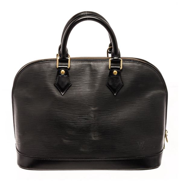 Louis Vuitton Black Epi Leather Alma Satchel Bag