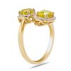 Image 3 : 3.99 ctw Yellow Sapphire and 0.40 ctw Diamond 18K Yellow Gold Ring