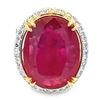 Image 1 : 20.60 ctw Ruby and 2.60 ctw Diamond Ring - 18KT White and Yellow Gold