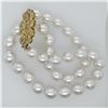 Image 3 : Pearl and Diamond Necklace - 14KT Yellow Gold