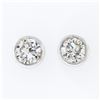 Image 1 : NEW Solid 14k White Gold 0.42 ctw Bezel Set Round Brilliant Diamond Stud Earring