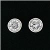 Image 2 : NEW Solid 14k White Gold 0.42 ctw Bezel Set Round Brilliant Diamond Stud Earring