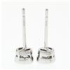 Image 3 : NEW Solid 14k White Gold 0.42 ctw Bezel Set Round Brilliant Diamond Stud Earring