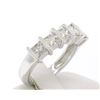 Image 3 : 18k White Gold 1.25 ctw Large Bar Set Princess Diamond Milgrain Work Band Ring