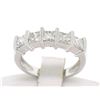 Image 4 : 18k White Gold 1.25 ctw Large Bar Set Princess Diamond Milgrain Work Band Ring