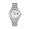 Image 2 : Rolex Ladies Stainless Steel Silver Index Steel Diamond Bezel Date Watch With Ro