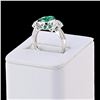 Image 2 : 3.12 ctw Emerald and 0.38 ctw Diamond 18K White Gold Ring