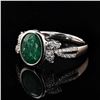 Image 3 : 3.12 ctw Emerald and 0.38 ctw Diamond 18K White Gold Ring