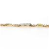 Image 1 : Vintage 14k TT Gold Cabochon Gold Quartz & Diamond Bezel Set Chain Link Bracelet