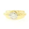 Image 7 : Men's 14k Yellow and White Gold 0.40 ctw Bezel Round Diamond Solitaire Band Ring