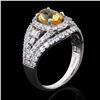 Image 2 : 2.24 ctw UNHEATED Yellow Sapphire and 1.50 ctw Diamond Platinum Ring (GIA CERTIF