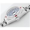 Image 3 : Rolex Ladies Quickset Stainless Steel Blue Roman 18K White Gold Diamond & Ruby B