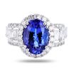 Image 1 : 4.02 ctw Tanzanite and 1.59 ctw Diamond Platinum Ring