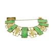 Image 2 : Antique 14k Solid Gold Chinese Large Hand Carved Jade WIDE Link Bracelet