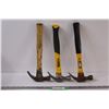Image 1 : (3) Claw Hammers: Stanley & Brico are Both 16 Ounce & Vintage Wooden Handled Hammer