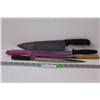 Image 1 : (5) Lot of Kitchen Knives Misc. Sizes: 2 - Serrated; 1 Chopper; 1 Slicer; and Sharpening Steel