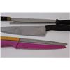 Image 2 : (5) Lot of Kitchen Knives Misc. Sizes: 2 - Serrated; 1 Chopper; 1 Slicer; and Sharpening Steel