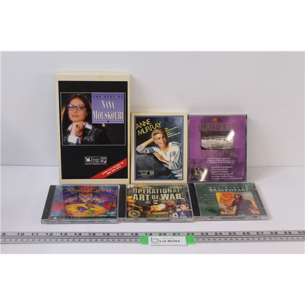 (6) Pre-Recorded Cassettes & Music CD's: Nana Mouskouri & Anne Murray Cassette Sets